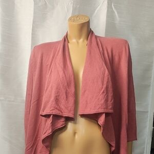 American Living Dusty Rose Shrug with Waterfall Collar